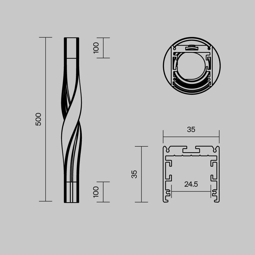 картинка Профиль Led Strip ALM-3535R-B-T-180°-0.5M