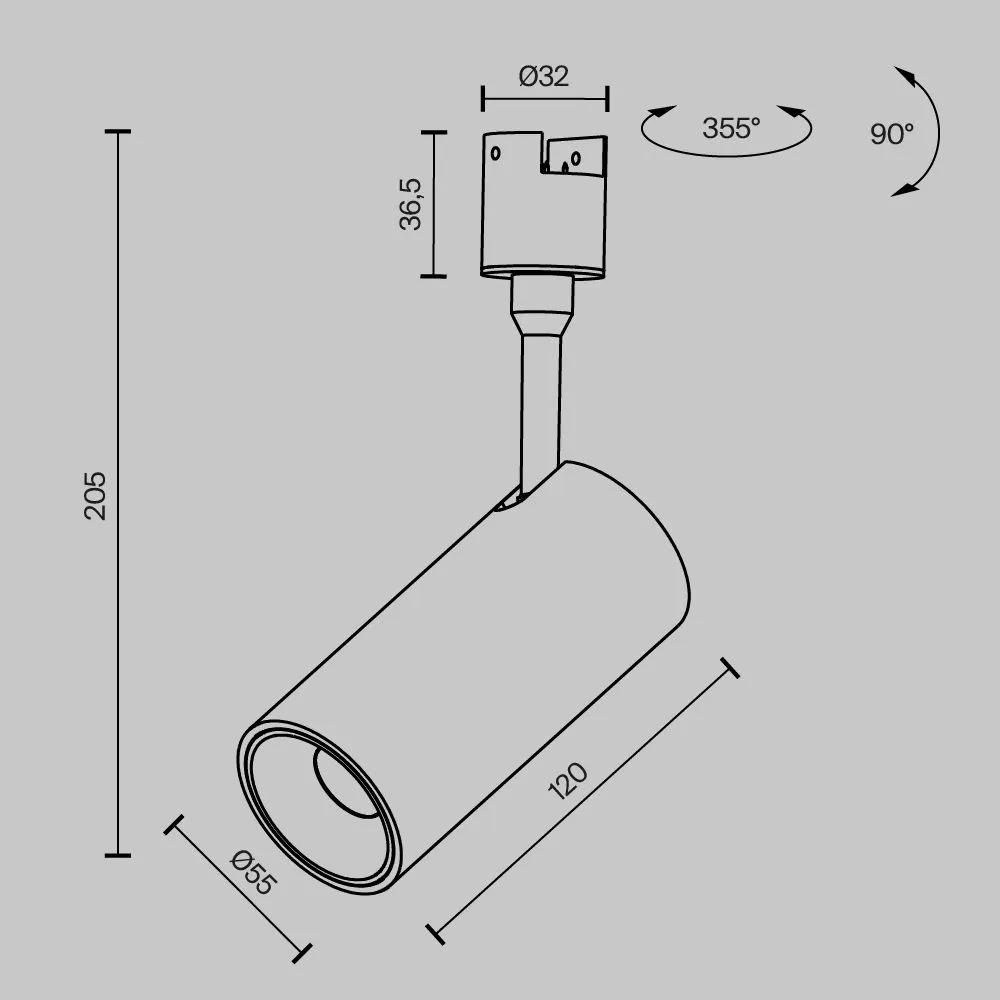 картинка Трековый светильник Technical TR163-1-15W3K-M-B