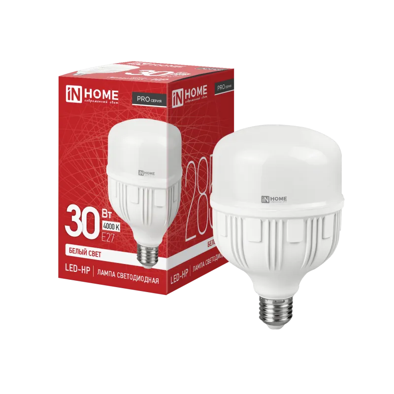 картинка Лампа светодиодная LED-HP-PRO 30Вт 230В Е27 4000К 2850Лм IN HOME