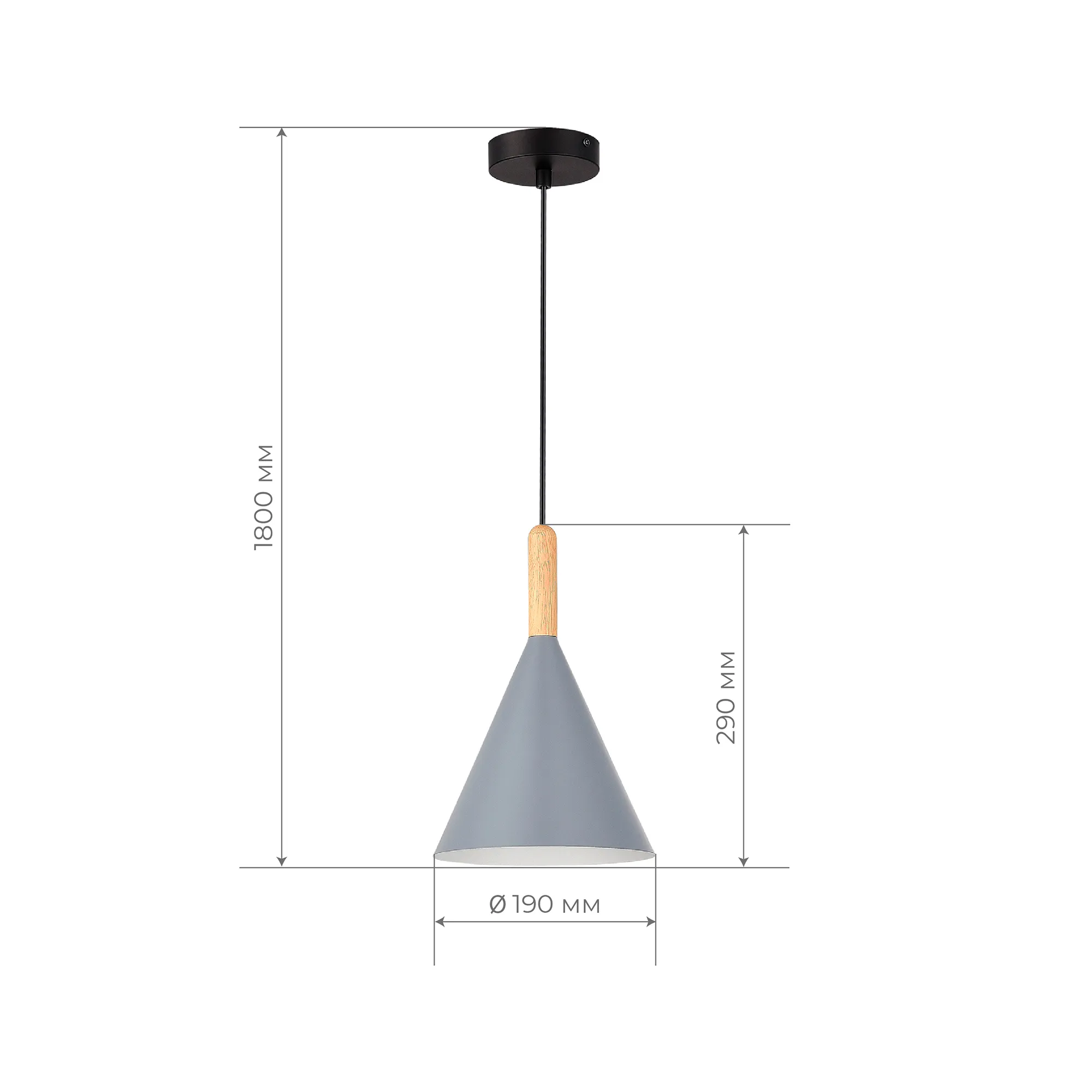 картинка SLE1255-423-01 Светильник подвесной Черный/Серый E27 1*40W