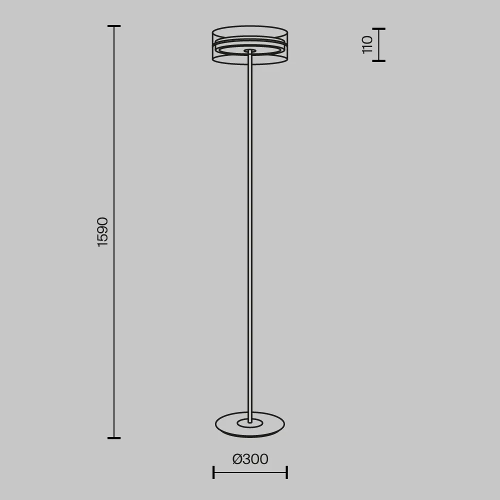 картинка Напольный светильник (торшер) Maytoni MOD348FL-L24BBS3K