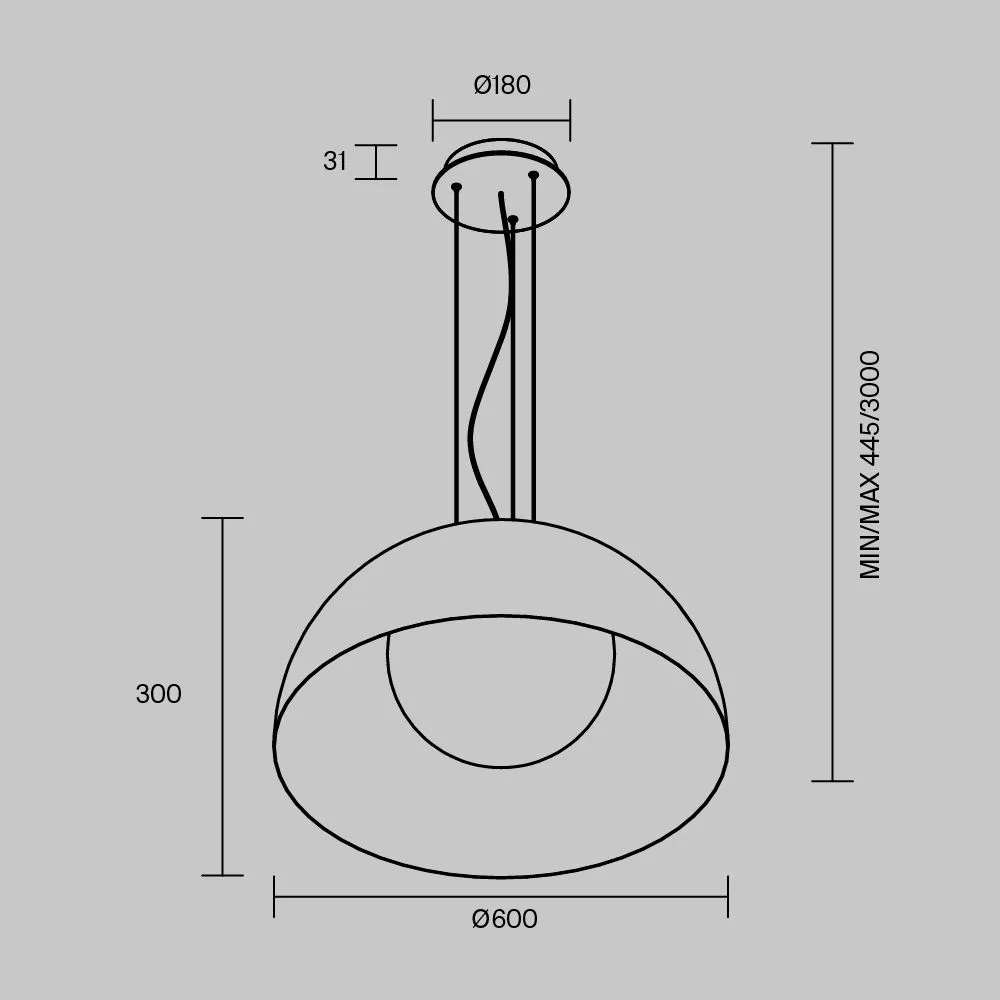 картинка Подвесной светильник Maytoni MOD472PL-L33B3K