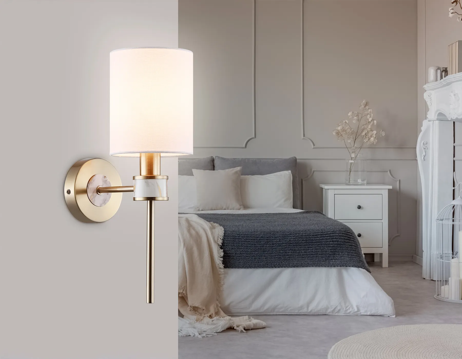 картинка Настенный светильник с абажуром LH72375