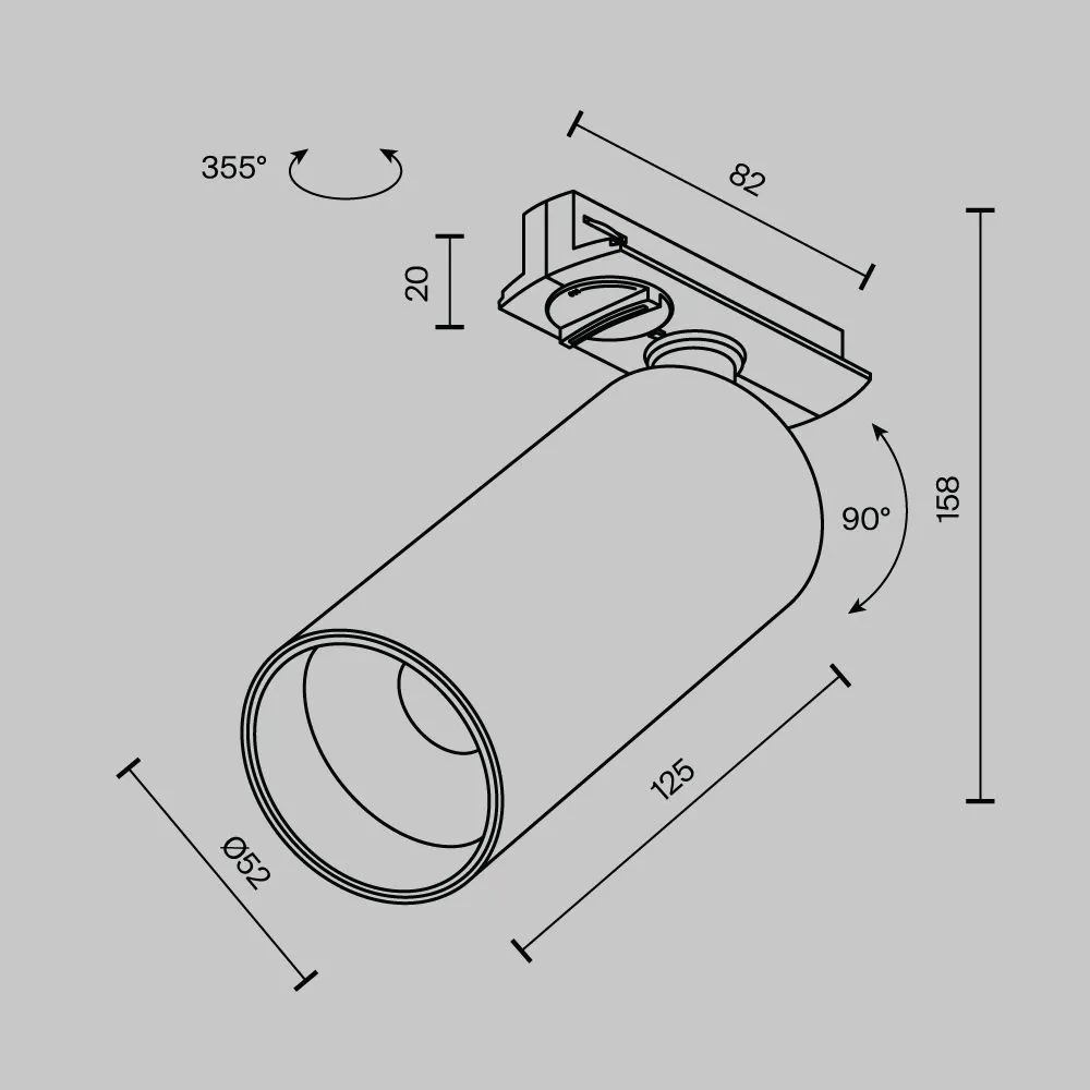 картинка Трековый светильник Technical TR021-1-12W4K-W-BBS
