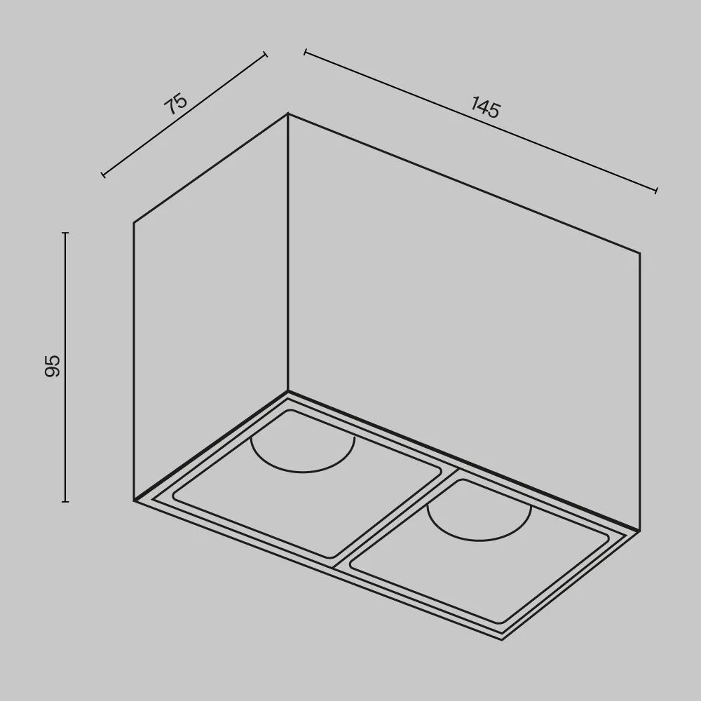 картинка Потолочный светильник Technical C065CL-02-L12W3K-B