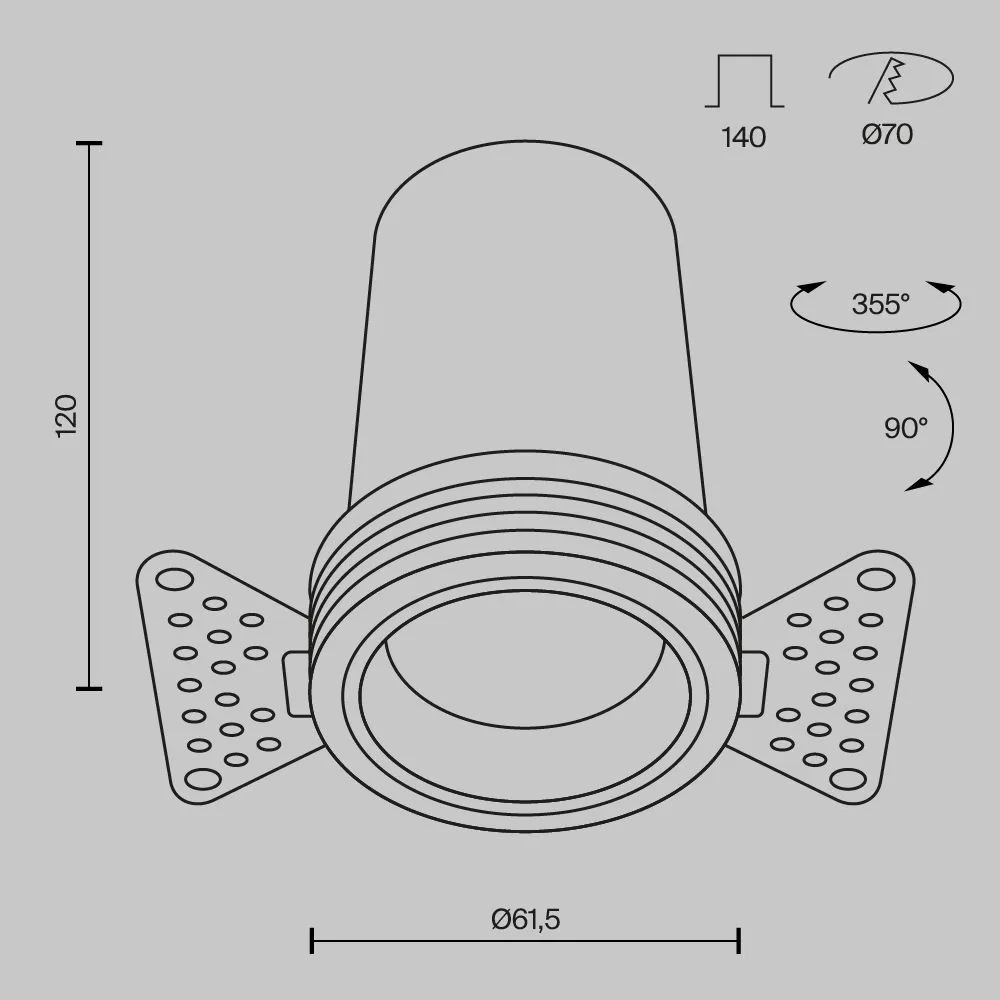 картинка Встраиваемый светильник Technical DL125-L12-3K-TRS-W