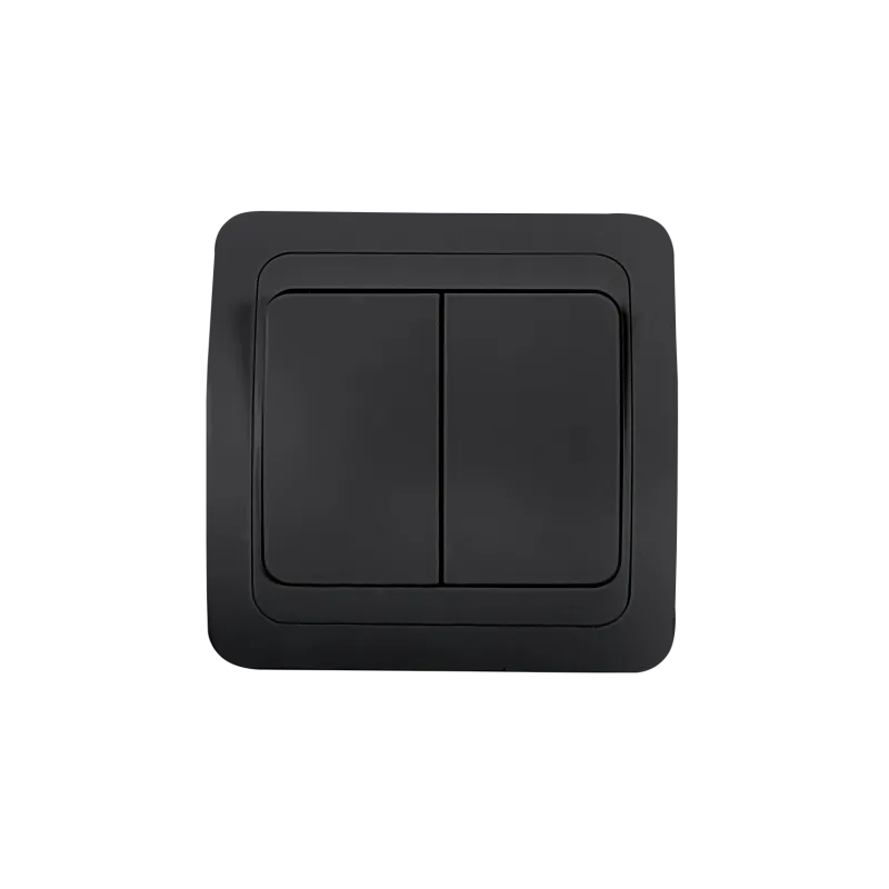 картинка Выключатель двухклавишный CLASSICO черный 2023B IN HOME