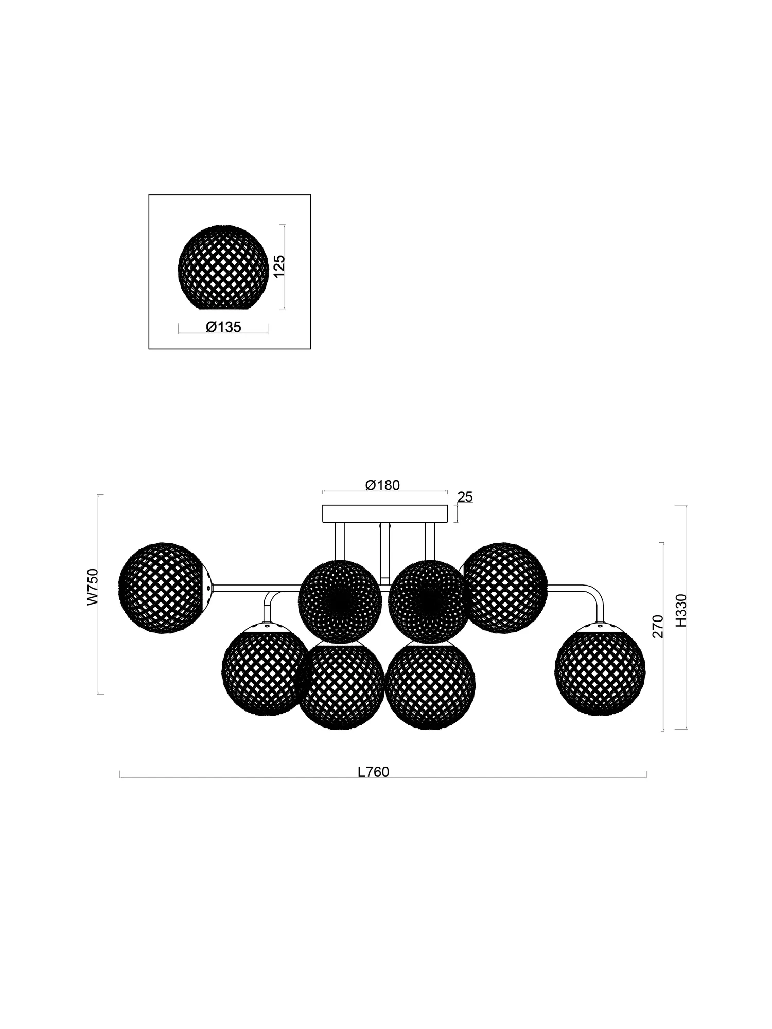 картинка Люстра Freya FR8016PL-08BBS