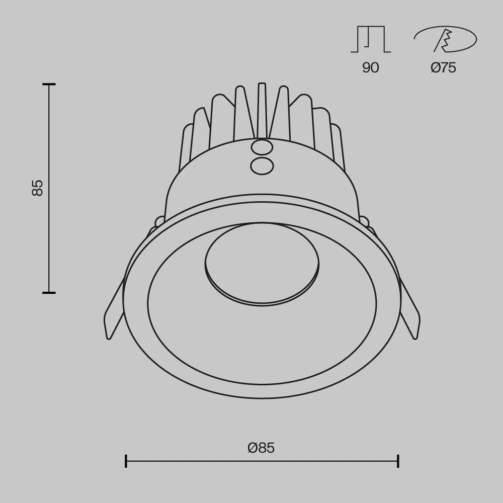 картинка Встраиваемый светильник Technical DL034-L12W4K-D-W