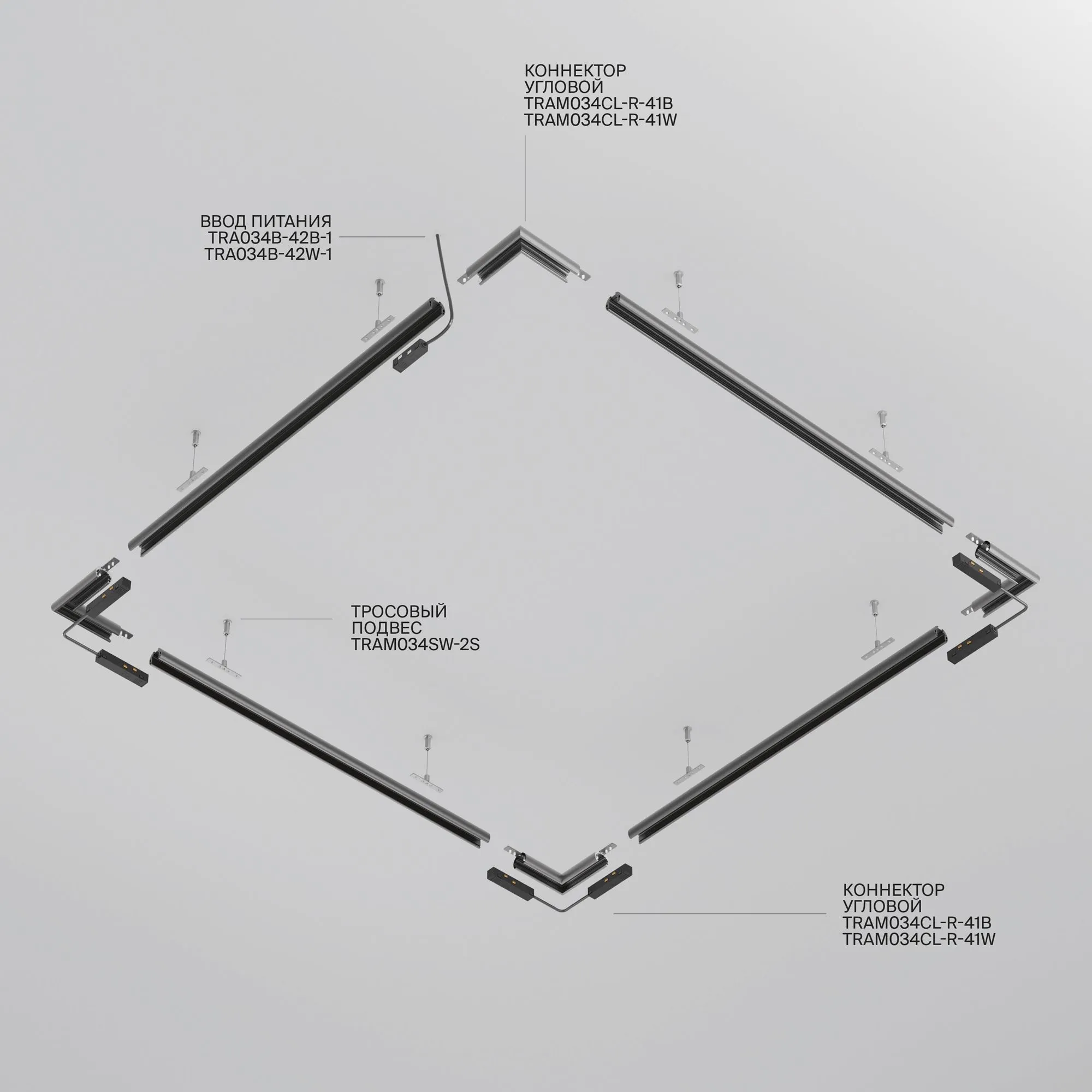 картинка Шинопровод накладной/подвесной Technical TRXM034-R-412B