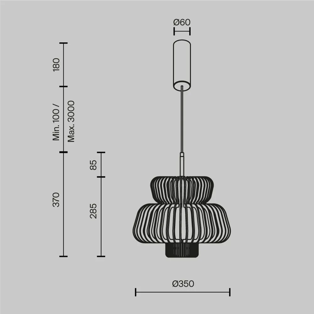 картинка Подвесной светильник Maytoni MOD465PL-L12BK1