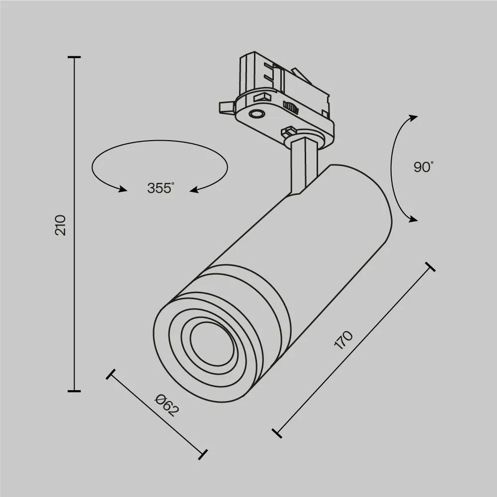 картинка Трековый светильник Technical TR198-3-20W4K-Z-W