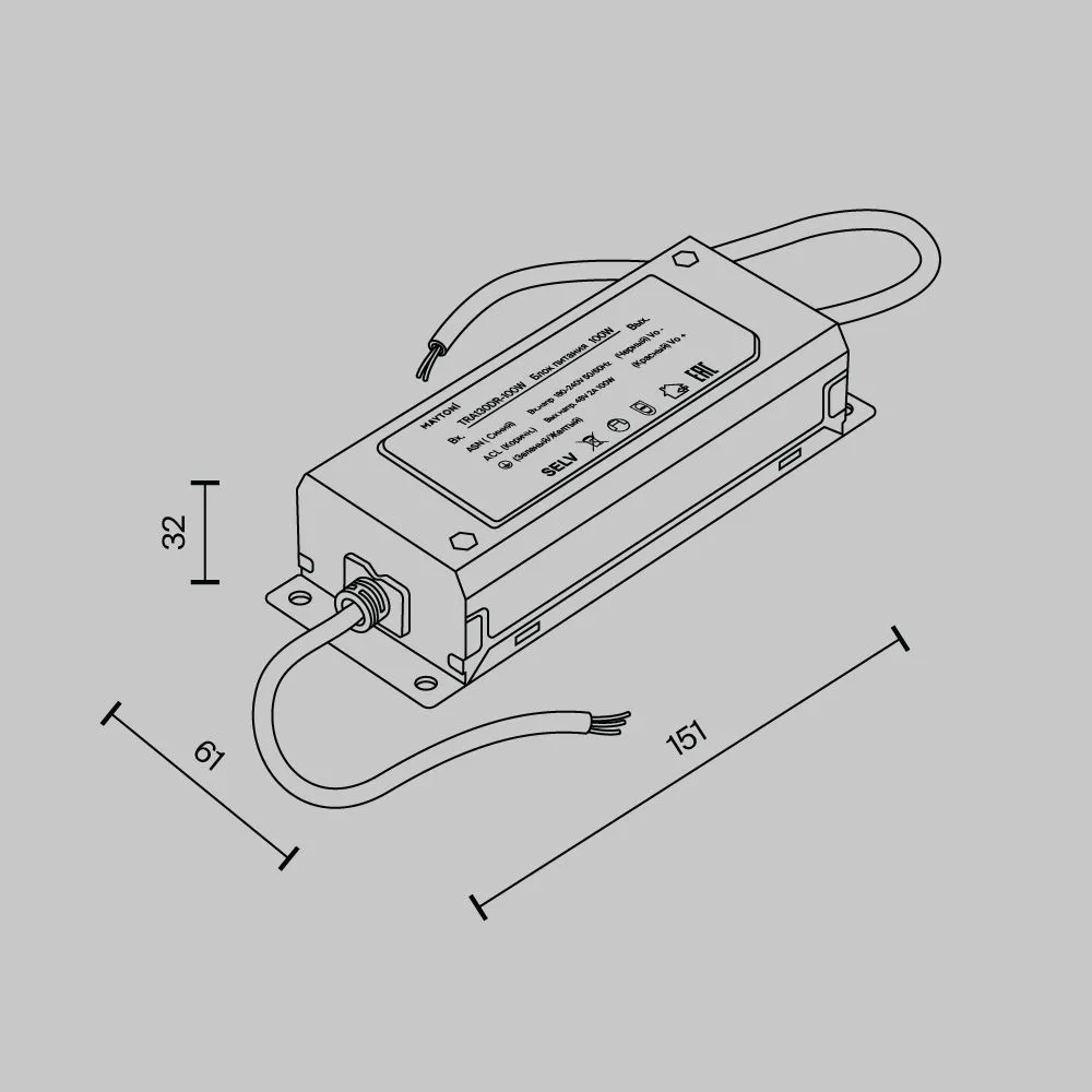 картинка Источник напряжения Technical TRA130DR-100W