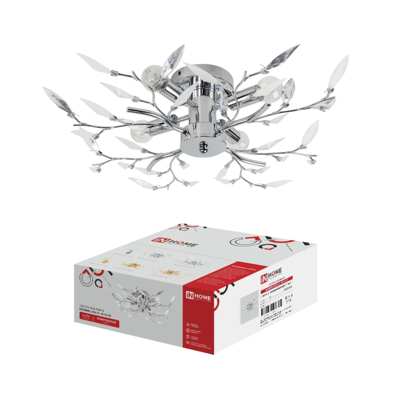 картинка Люстра под лампу MODERN LORA-CL-4E14-CH 4хЕ14 хромированный IN HOME