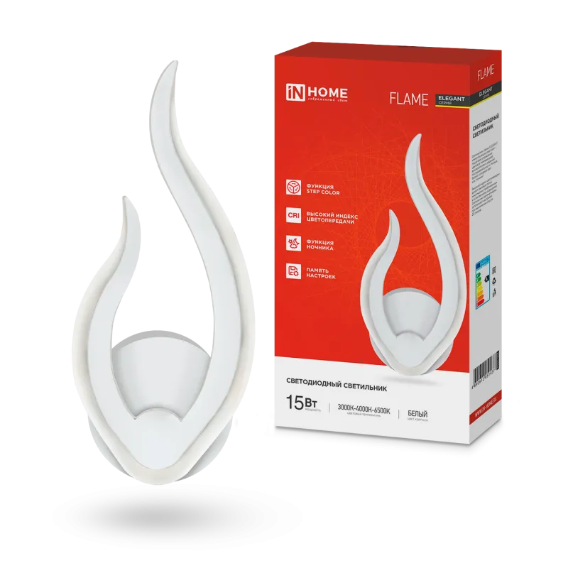 картинка Светильник светодиодный ELEGANT FLAME 15Вт 230В 3000-6500K 1200Лм STEP COLOR белый IN HOME