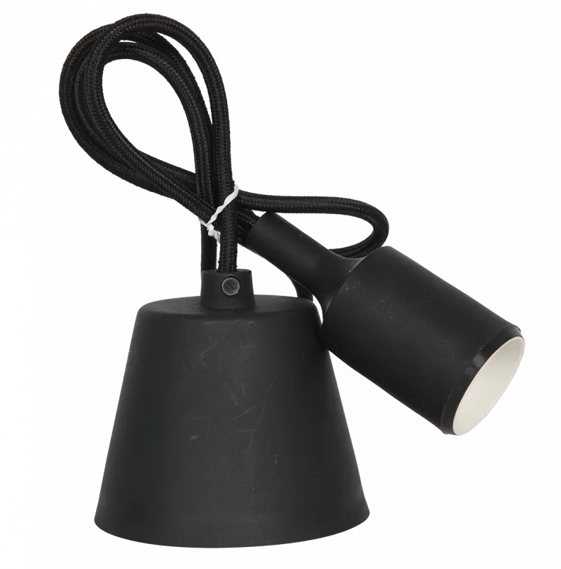 картинка Патрон Е27 силиконовый со шнуром 1м черный IN HOME