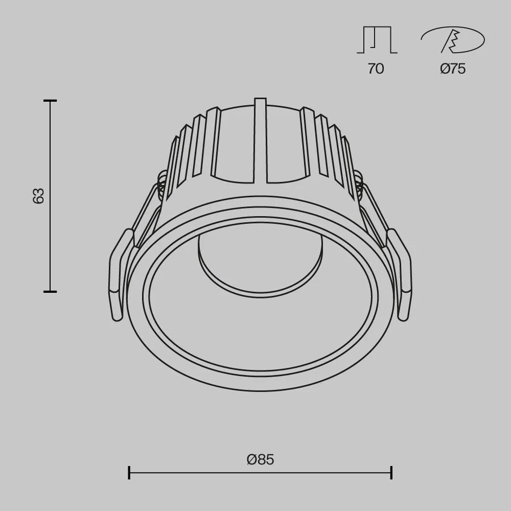 картинка Встраиваемый светильник Technical DL043-01-15W3K-D-RD-WB