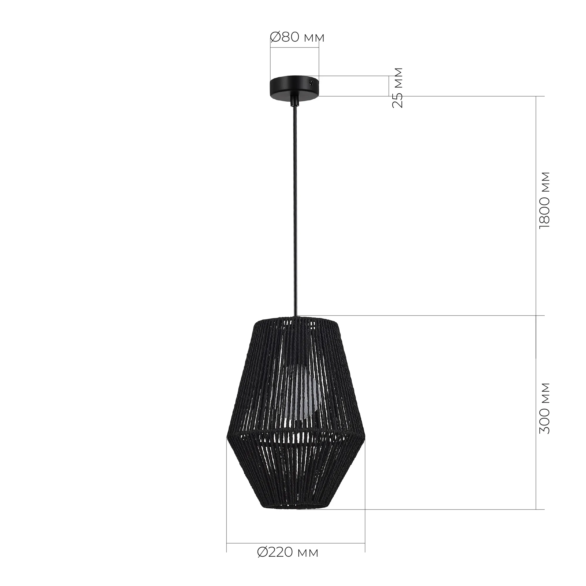 картинка SLE6025-413-01 Светильник подвесной черный/черный E27 1*40W