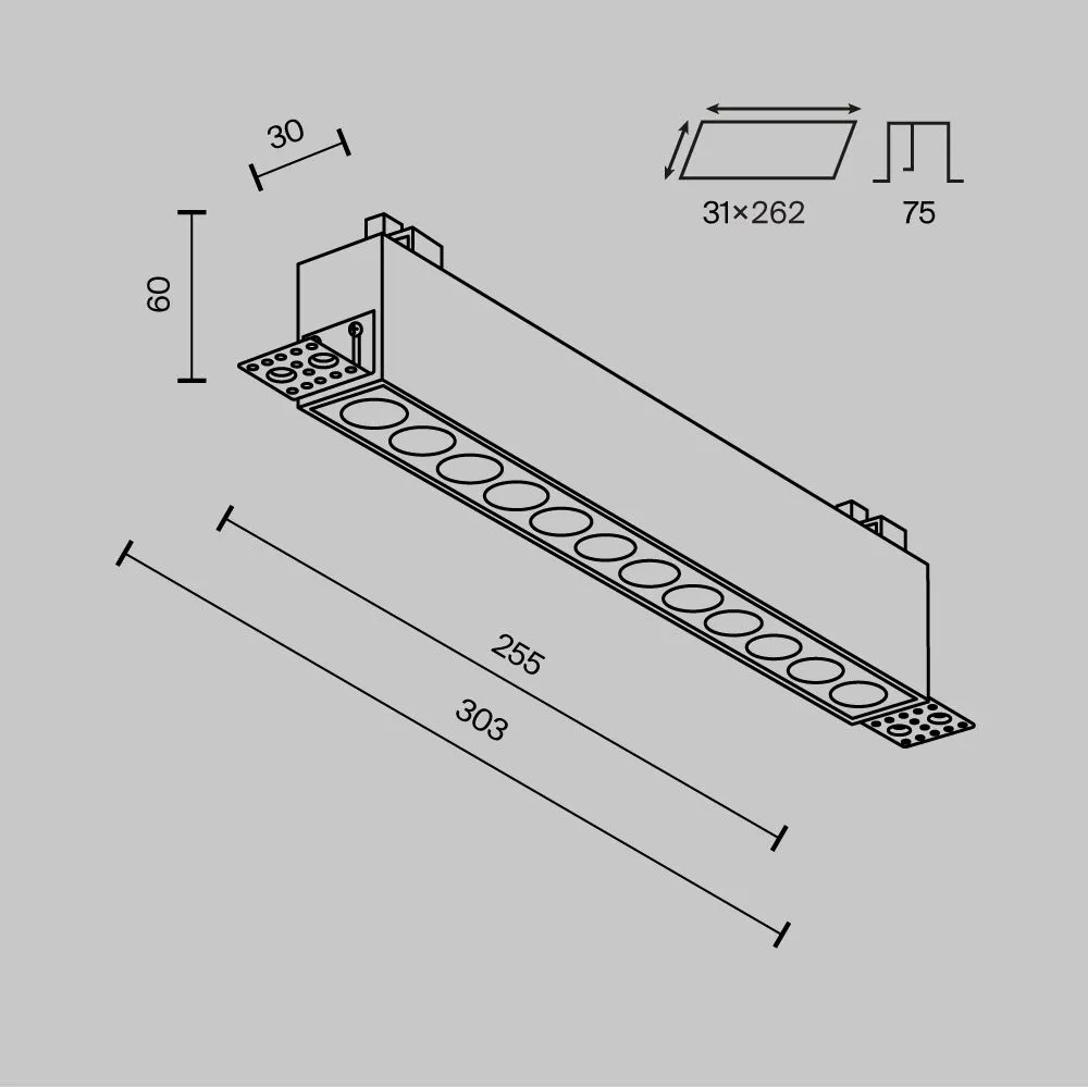 картинка Встраиваемый светильник Technical DL065-20W3-6K-TRS-B
