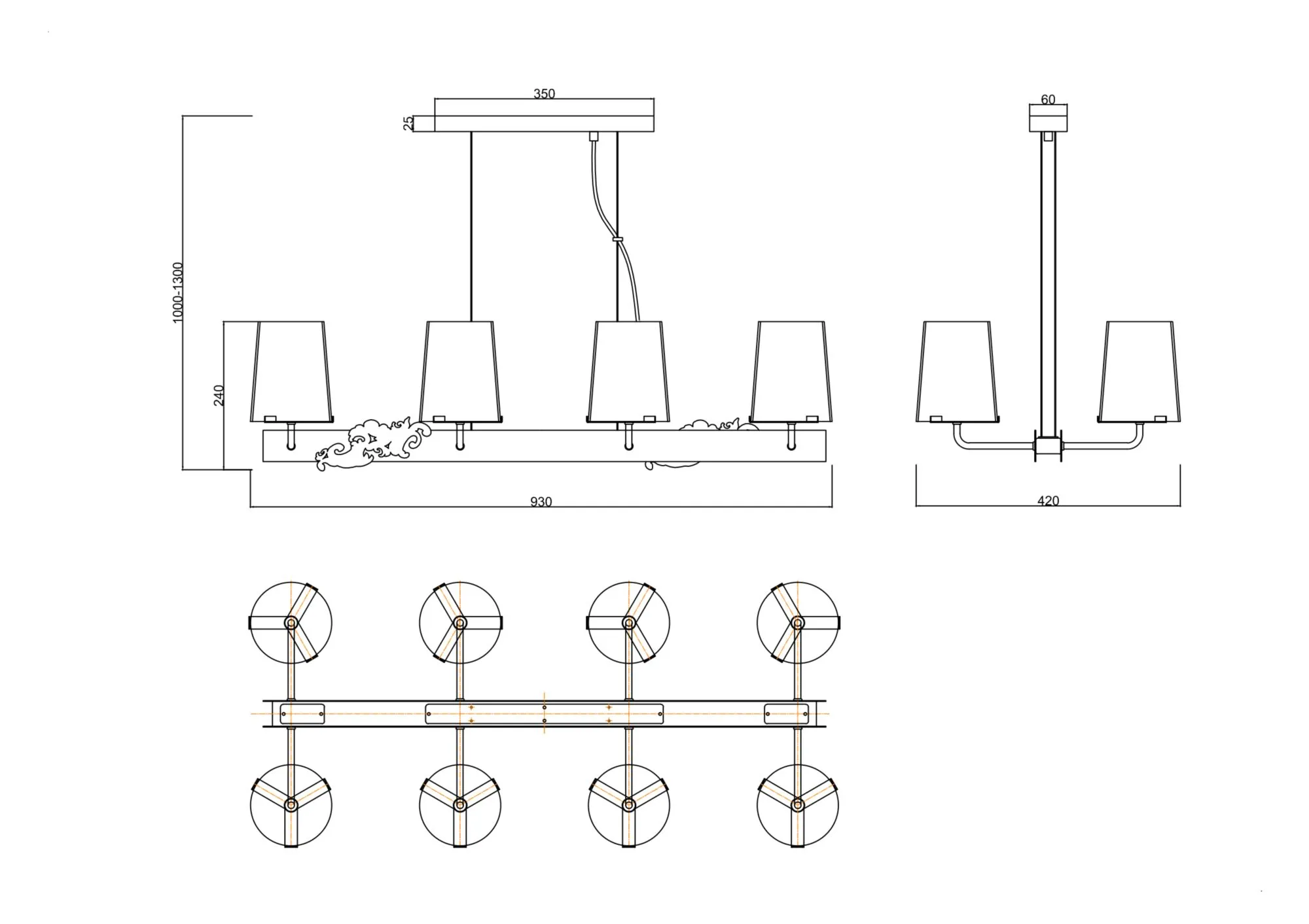 картинка Подвесной светильник Maytoni MOD040PL-08CH