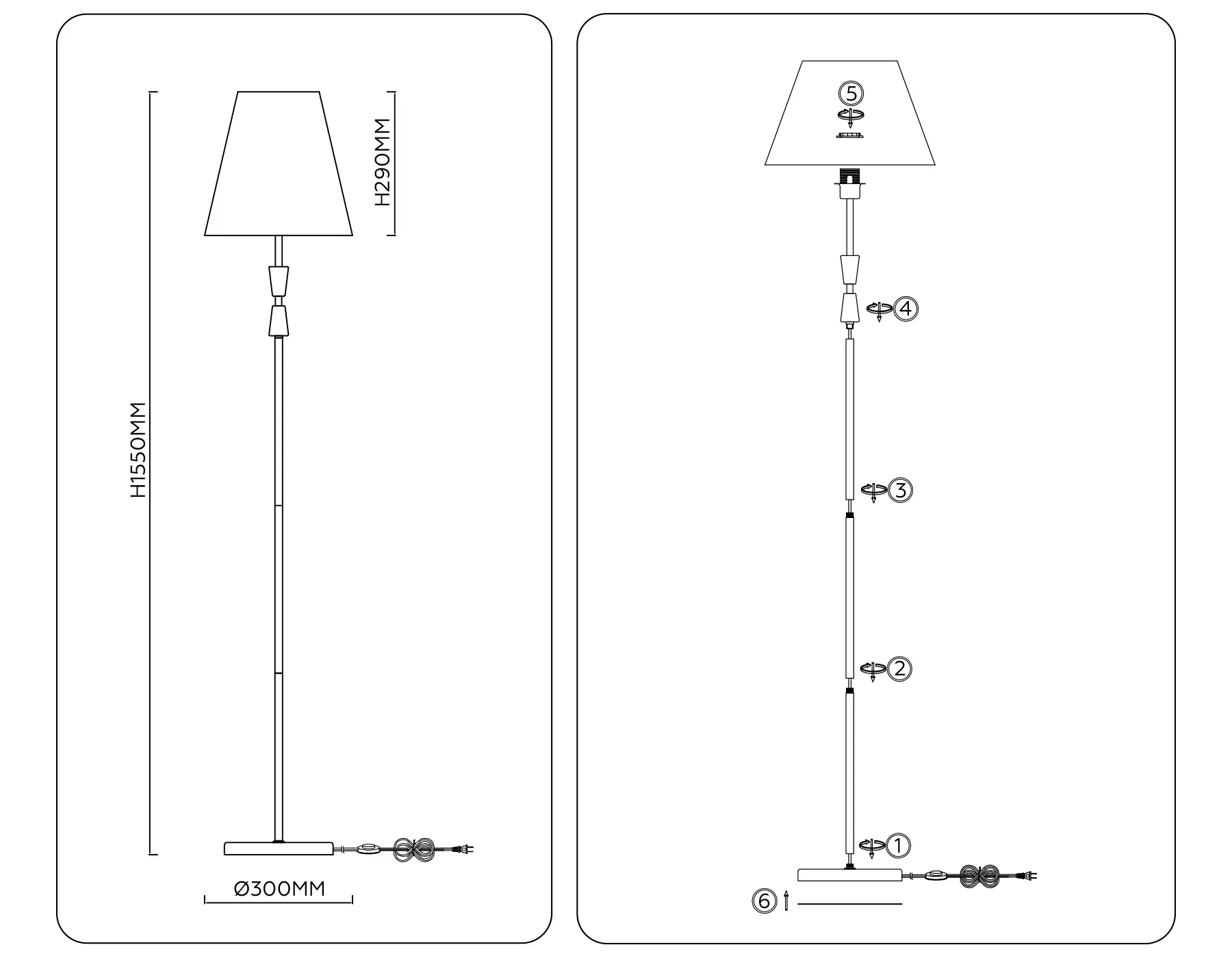картинка Напольный светильник с абажуром