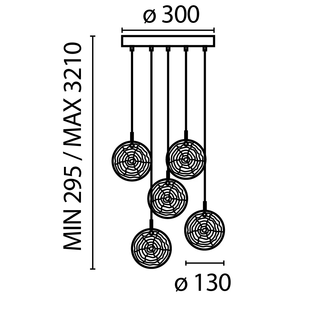 картинка Подвесной светильник Maytoni MOD254PL-05BS