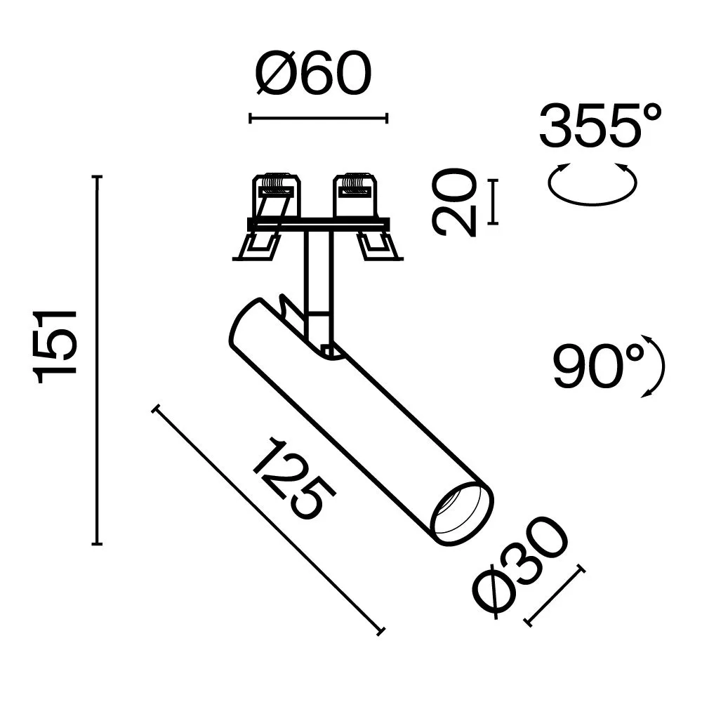картинка Встраиваемый светильник Technical C141RS-L125-6W3K-W