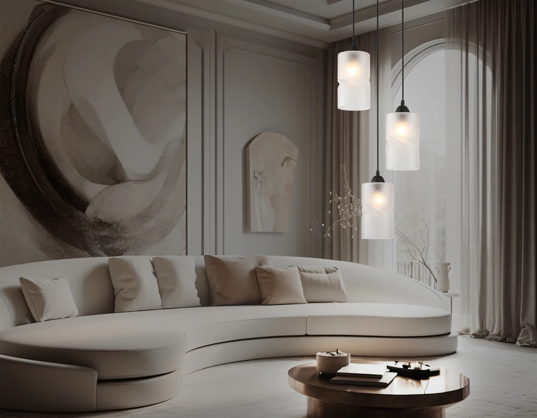 картинка Светильник подвесной со стеклянными плафонами