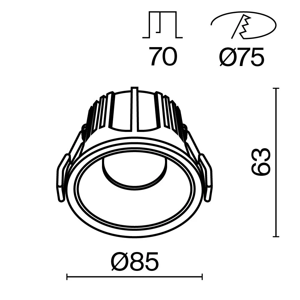 картинка Встраиваемый светильник Technical DL043-01-15W3K-D-RD-WB