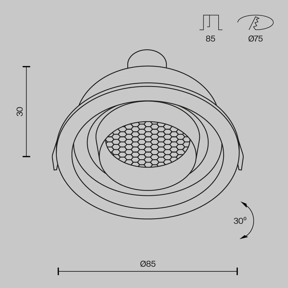 картинка Встраиваемый светильник Technical DL113-GU10-01-RD-B