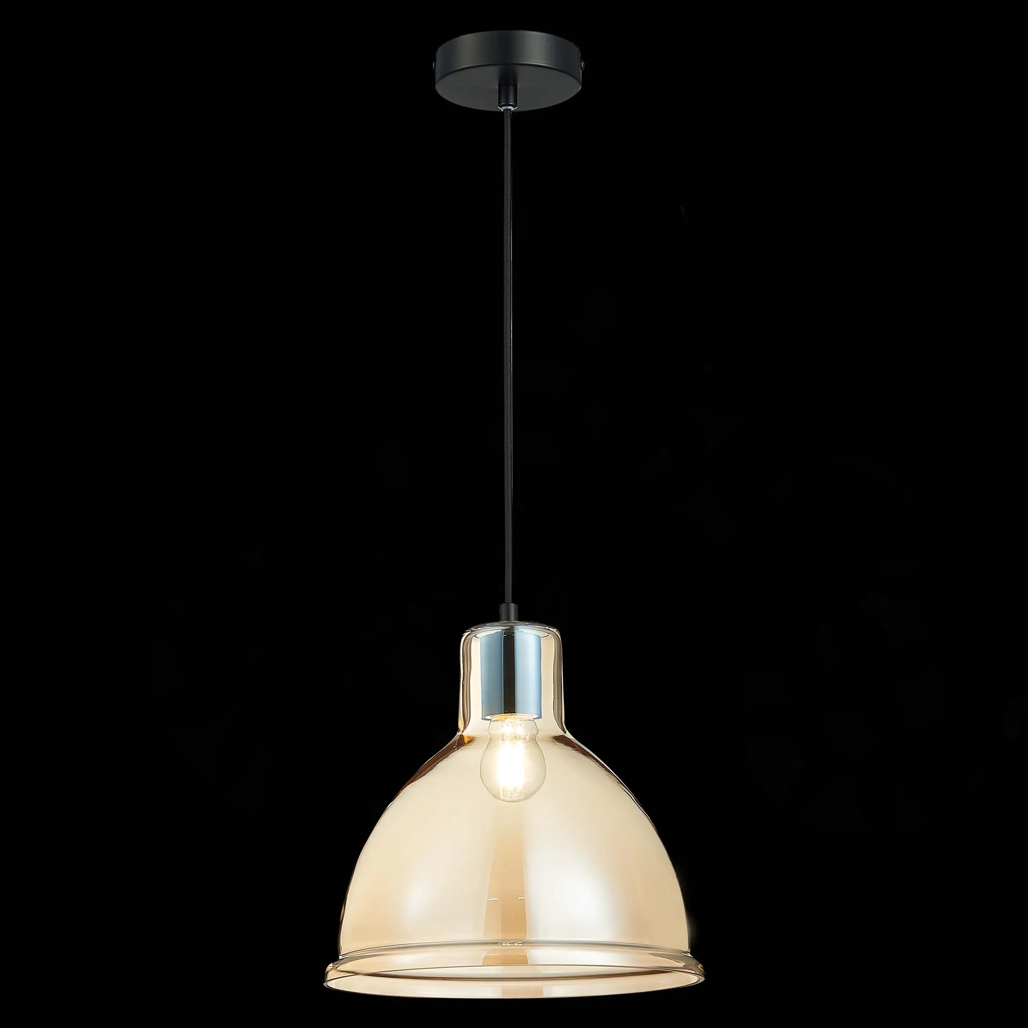 картинка SLE114723-01 Подвес Черный/Янтарный E27 1*60W