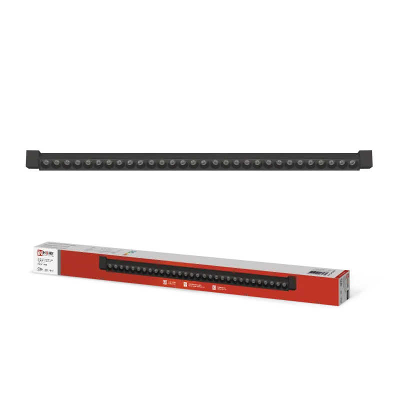 картинка Светильник трековый линейный светодиодный поворотный LTR-02R-TL 50Вт 4000К 5000Лм 870мм IP40 24 градуса черный серии TOP-LINE IN HOME