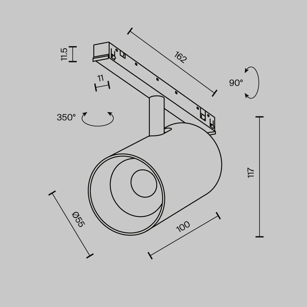 картинка Трековый светильник Technical TR243-4-12WTW-DSZ-B