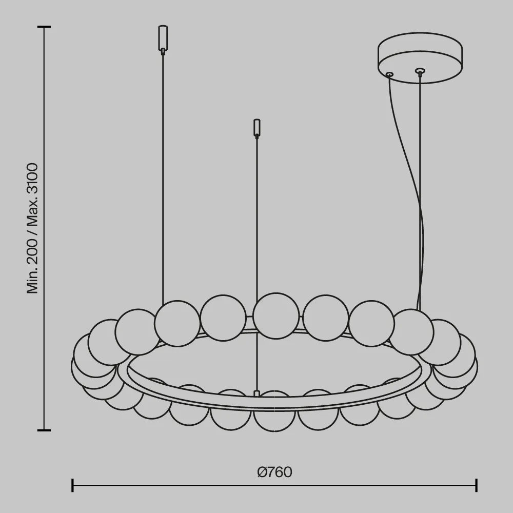 картинка Подвесной светильник Maytoni MOD331PL-L42BS3K