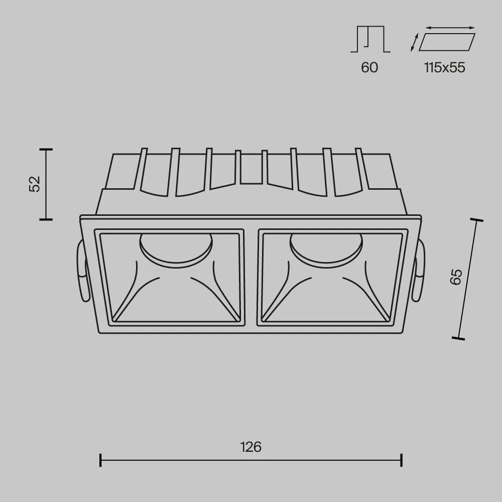 картинка Встраиваемый светильник Technical DL043-02-10W3K-SQ-W