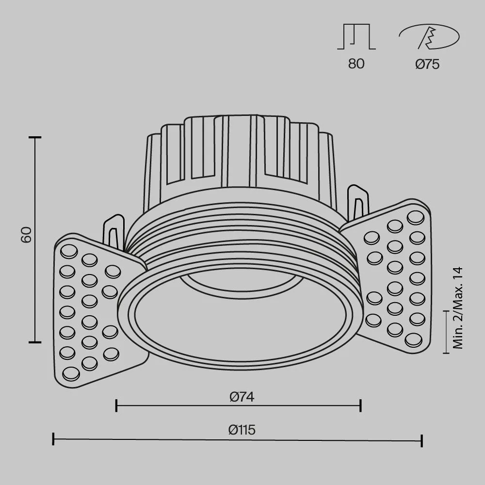 картинка Встраиваемый светильник Technical DL058-12W4K-TRS-B