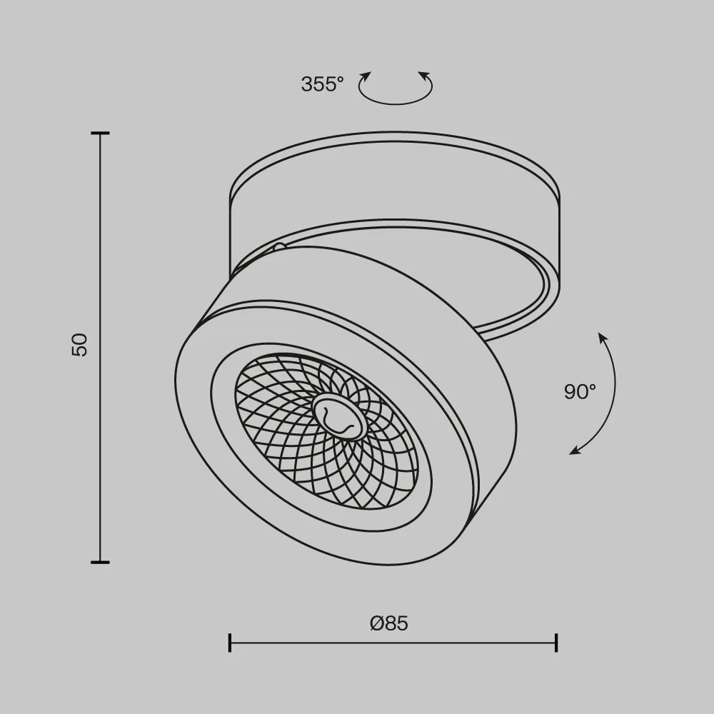 картинка Потолочный светильник Technical C022CL-7W4K-B-1