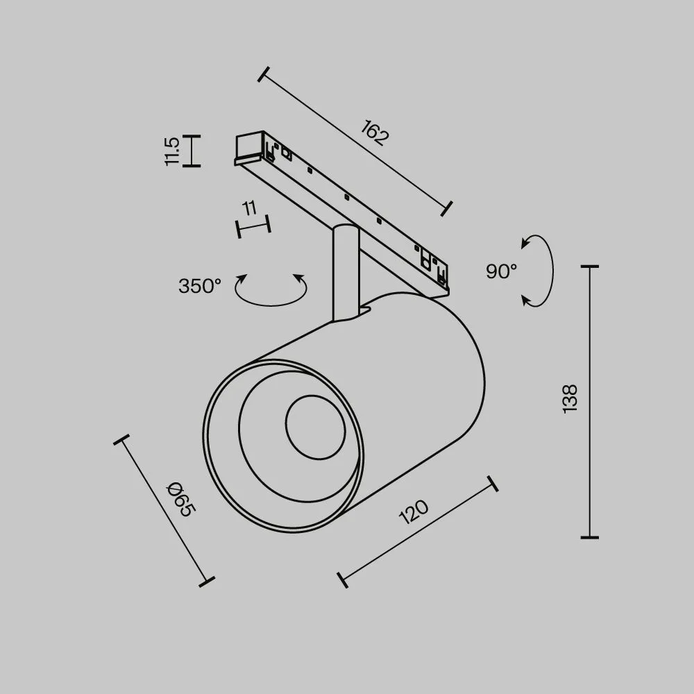 картинка Трековый светильник Technical TR243-4-18WTW-DSZ-B