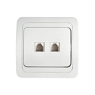 картинка Розетка компьютерная двойная RJ-45 CLASSICO белая 2136 IN HOME