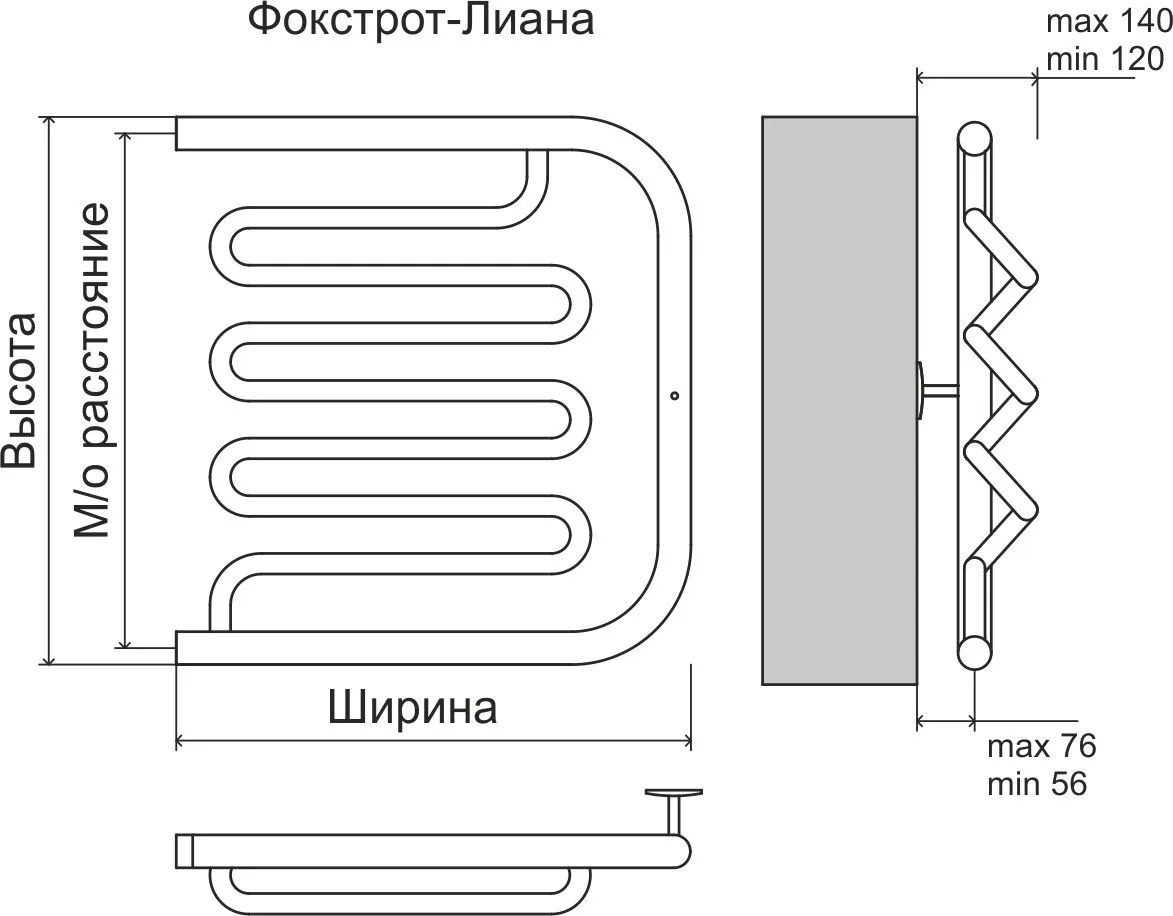 картинка Полотенцесушитель Терминус Фокстрот Лиана (1") 600х600, арт.4620768881367
