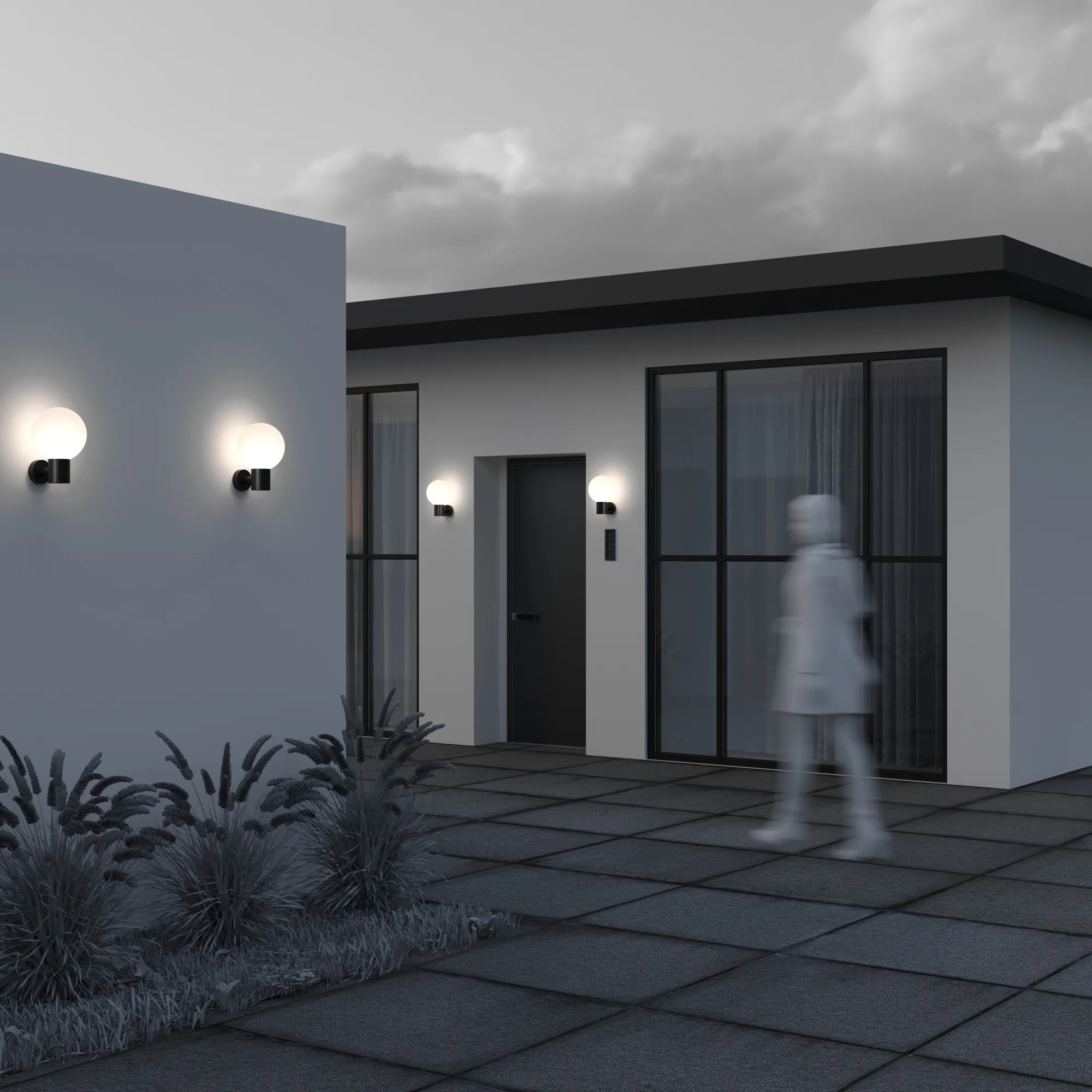 картинка Настенный светильник (бра) Outdoor O598WL-01B