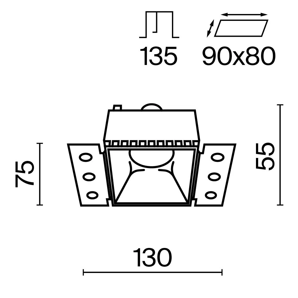 картинка Встраиваемый светильник Technical DL051-01-GU10-SQ-WS