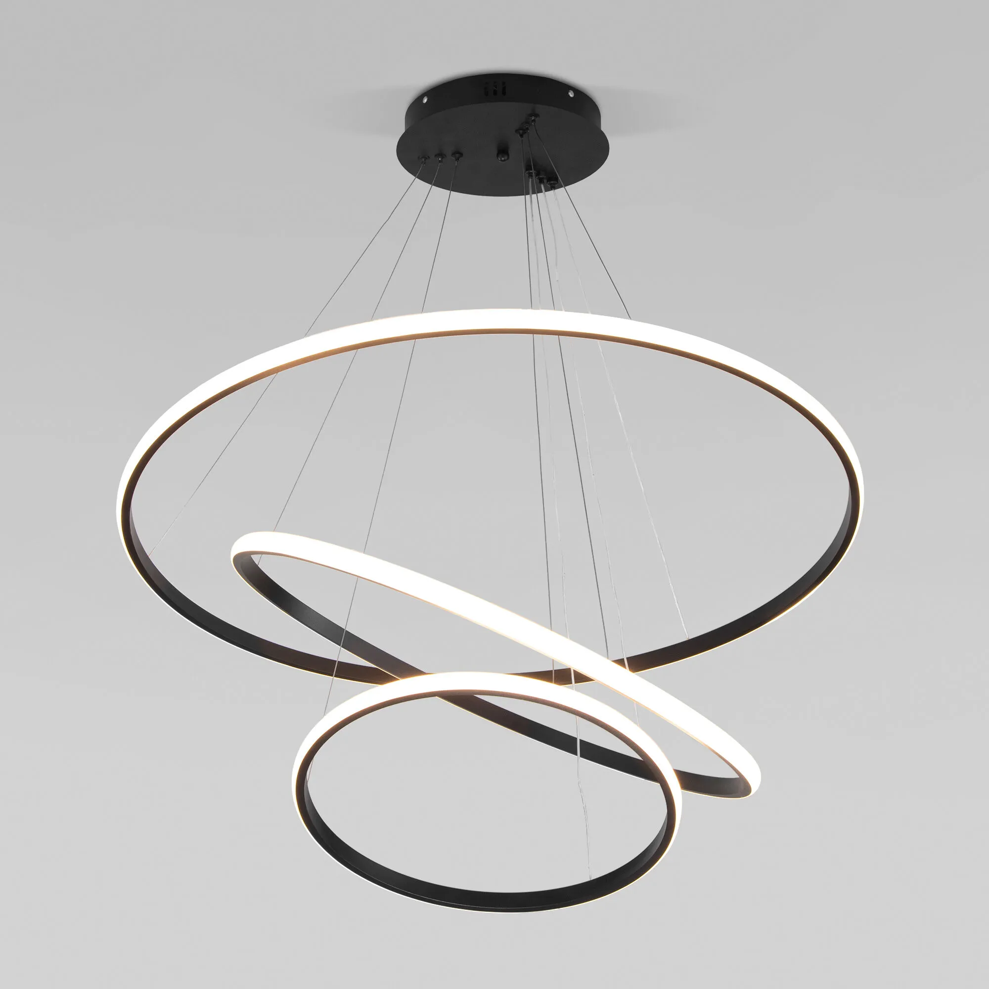 картинка Подвесной светодиодный светильник с пультом управления 90264/3 черный