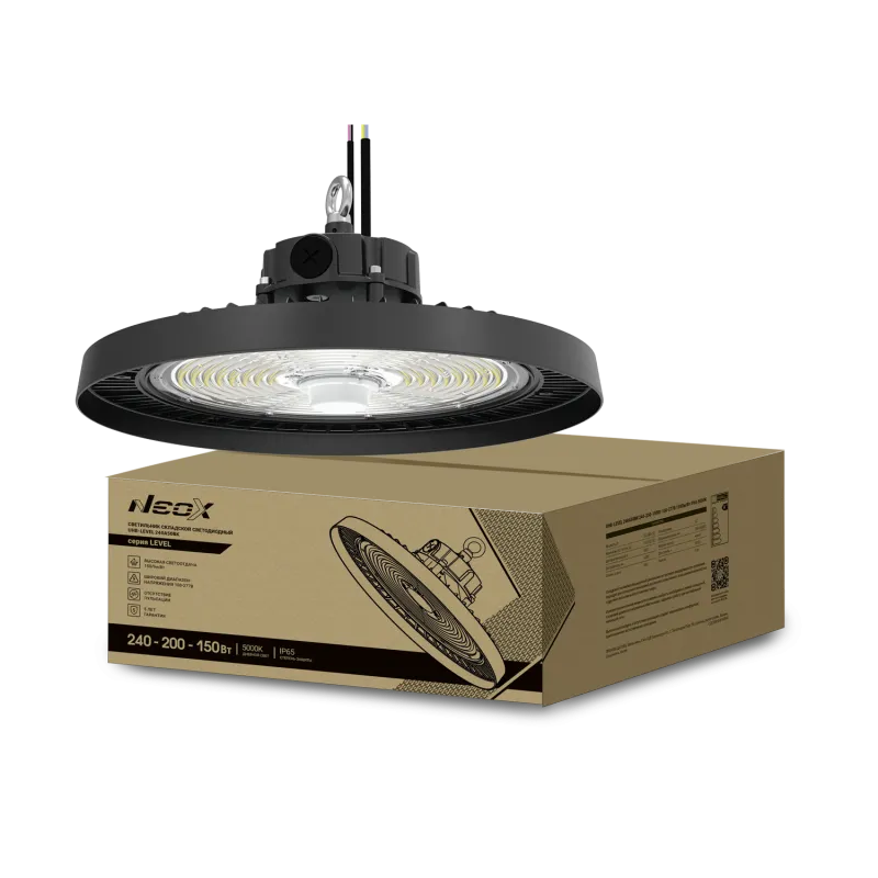 картинка Светильник складской светодиодный UHB-LEVEL 240A50BK 240/200/150Вт 100-277В 36000Лм 150Лм/Вт 5000K 5 лет NEOX