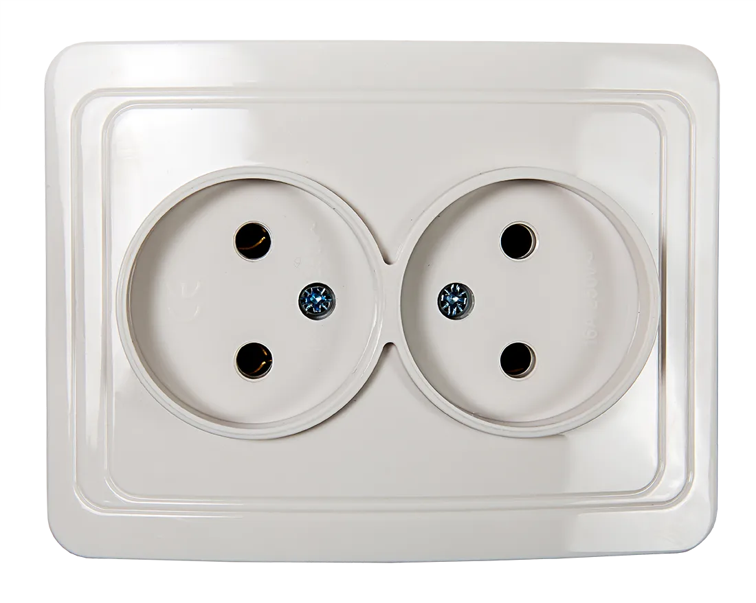 картинка Розетка двойная CLASSICO белая 2102 IN HOME