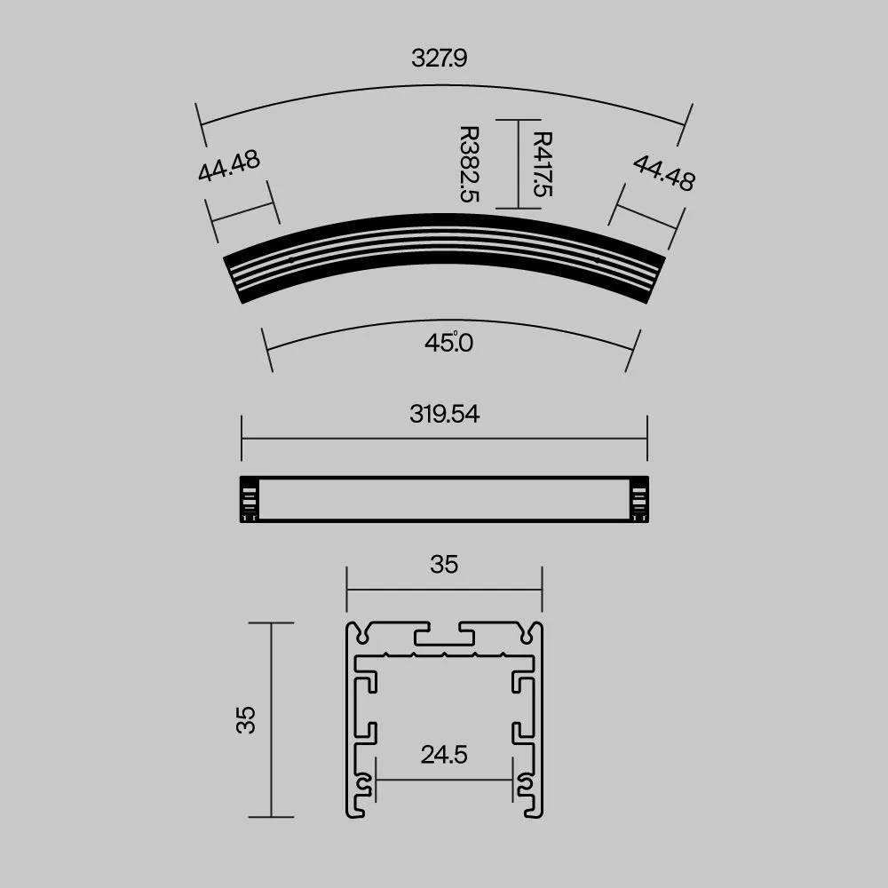 картинка Профиль Led Strip ALM-3535R-B-D-45°-0.8M