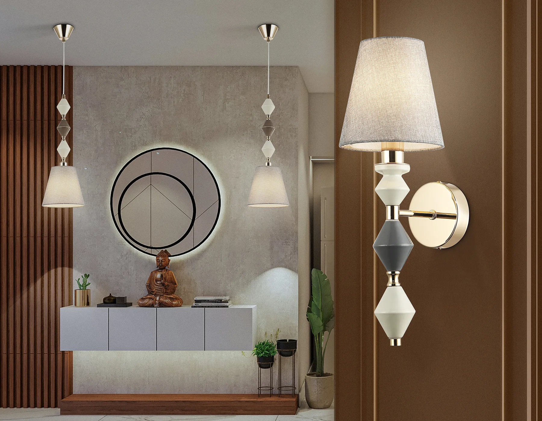 картинка Настенный светильник с абажуром LH75409