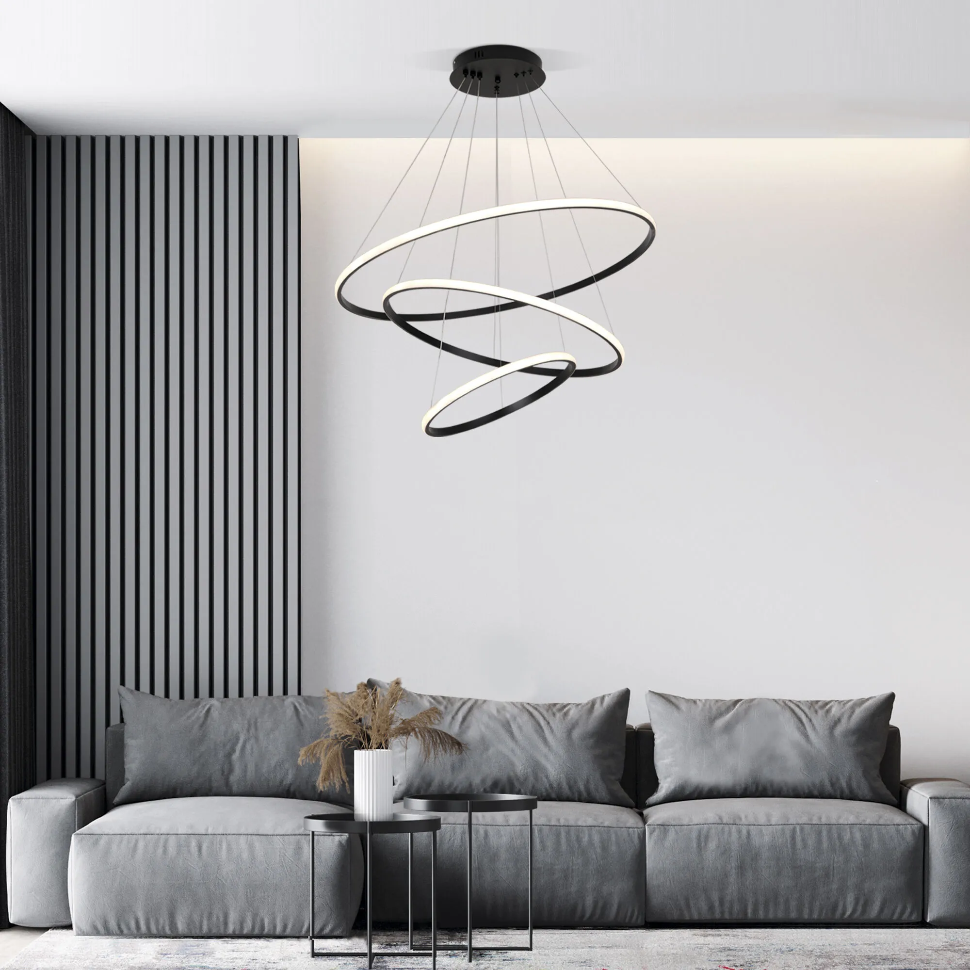 картинка Подвесной светодиодный светильник с пультом управления 90264/3 черный