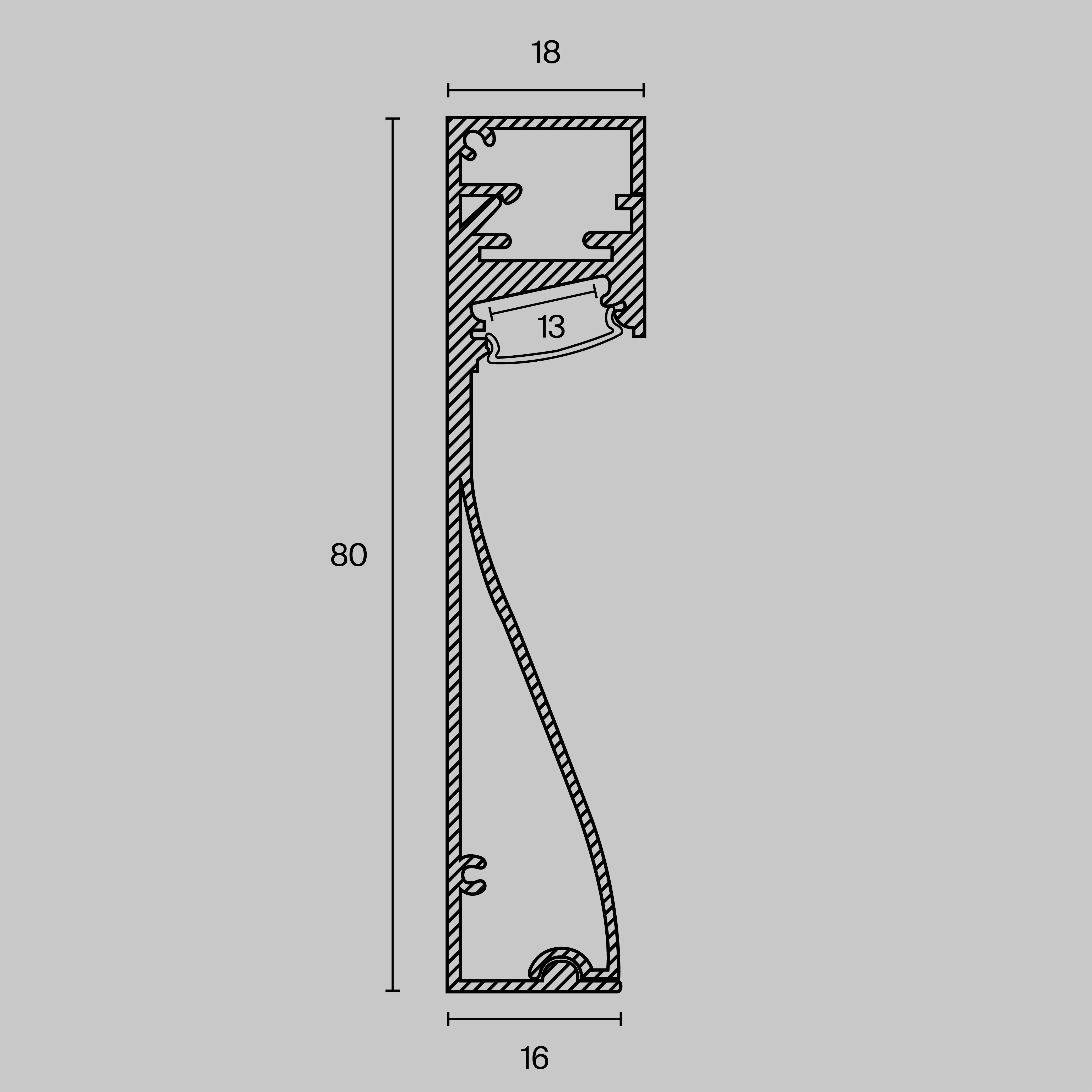 картинка Профиль Led Strip ALM-8018-B-2M