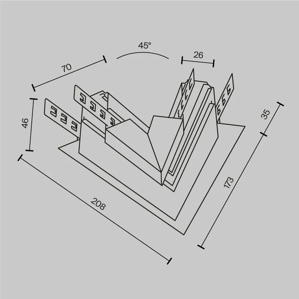 картинка Комплектующие для встраиваемой трековой системы Technical TRA034CLS-42.12W